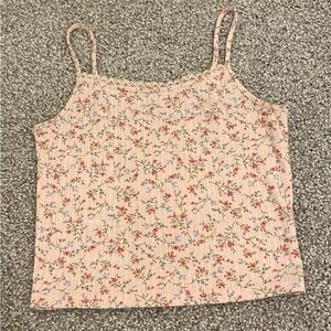 pink floral dainty crop top forever 21